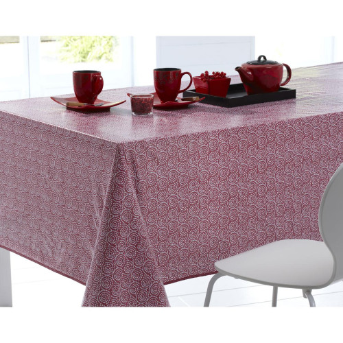 Becquet - Toile cirée motif porcelaine Becquet - Rose Framboise - Linge de table