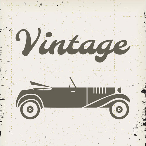 3S. x Home - Tableau Retro Voiture Vintage 50X50 - Collection Vintage Meubles et Déco