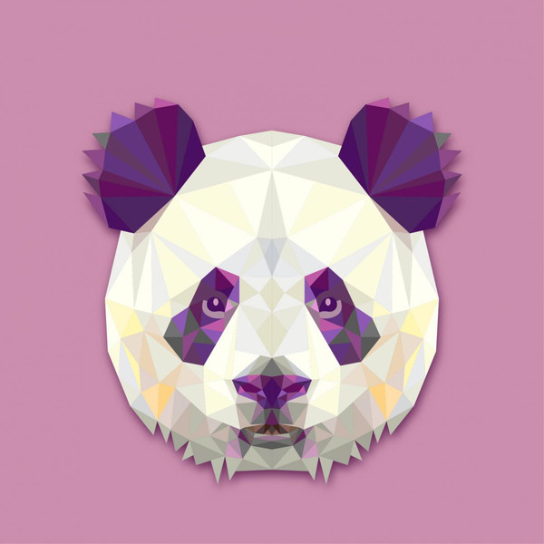 Tableau Animaux Panda 50X50  OMAR Violet 3S. x Home Meuble & Déco