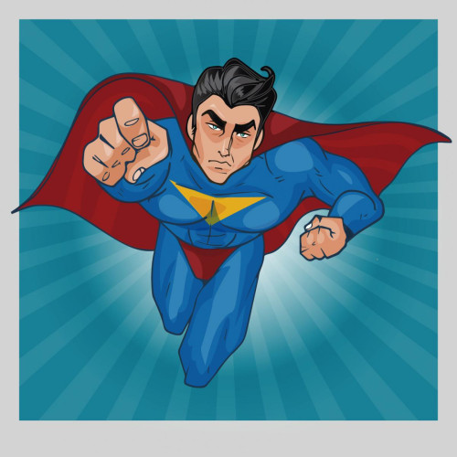 3S. x Home - Tableau Pop Art Heros Superman 50X50 - Tableau, toile