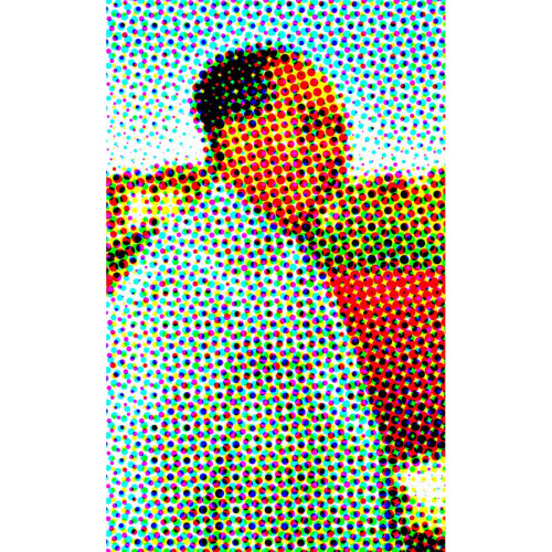 3S. x Home - Tableau Retro Multicolore Mao De Profil 60X60 - Tableau, toile