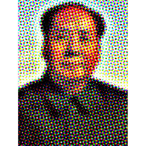 3S. x Home - Tableau Retro Multicolore Portrait Mao Etoiles 80X80 - Tableau, toile