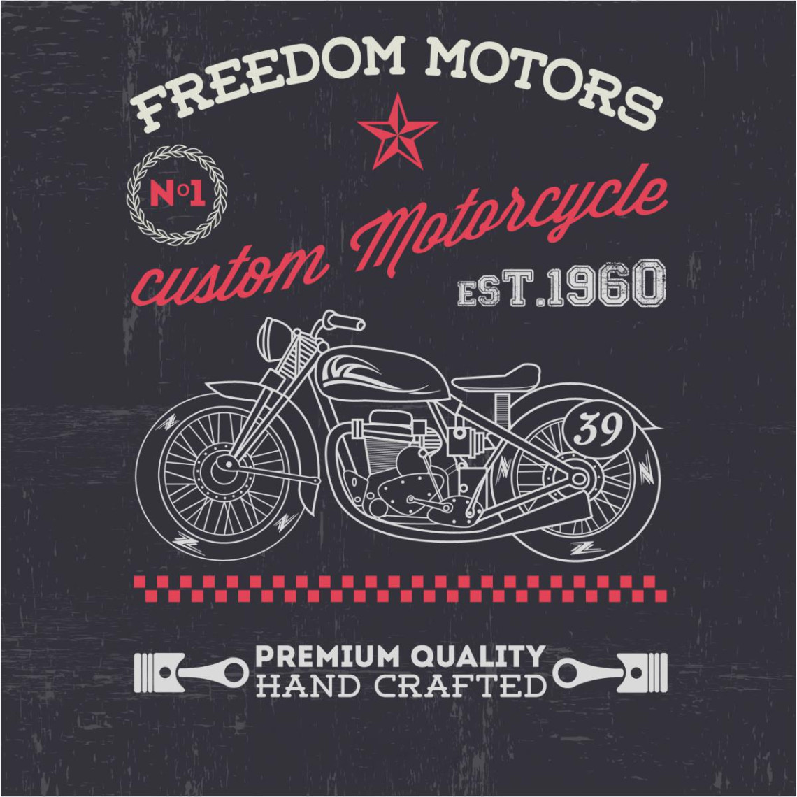 Tableau Retro Freedom Motors 80X80