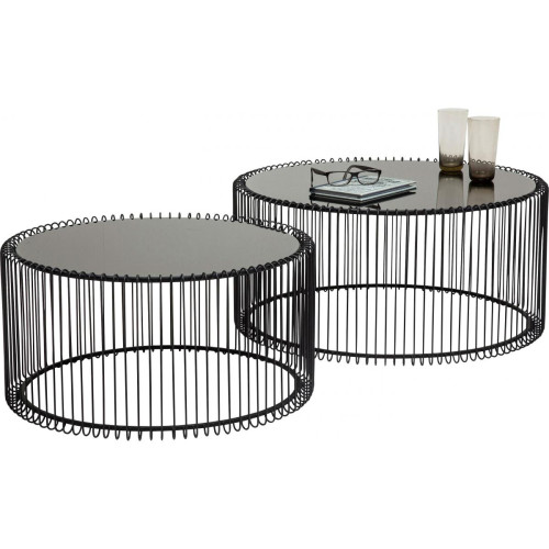 Kare Design - Set de 2 Tables basses Wire noire - Kare Design