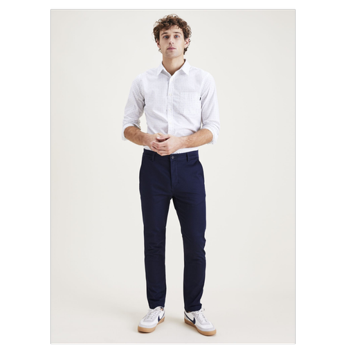 Dockers - Pantalon chino skinny Original bleu marine en coton - Pantalon  homme