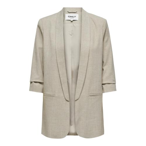 Only - Blazer regular fit col à revers gris clair - Only