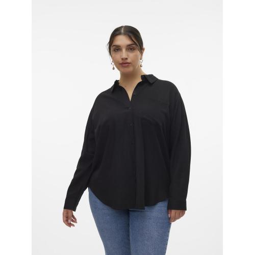 Vero Moda - Chemise fermeture par bouton col chemise manches longues noir - Nouveautés blouses femme
