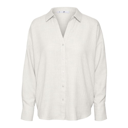 Chemise fermeture par bouton poignets boutonnés col chemise épaules tombantes manches longues blanc Nell Vero Moda Mode femme