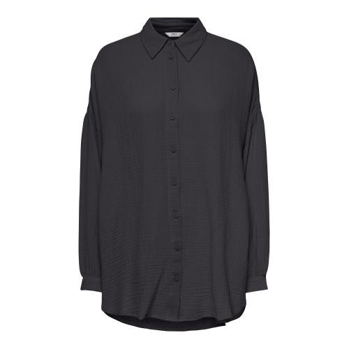 Only - Chemise regular fit col chemise manches longues noir - Nouveautés blouses femme