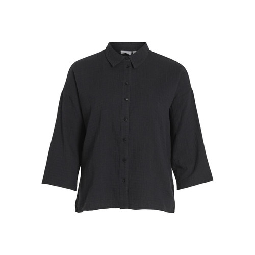 Vila - Chemise regular fit manches courtes noir - Nouveautés blouses femme
