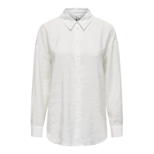Only - Chemise volume fit col chemise épaules tombantes manches longues blanc - Only