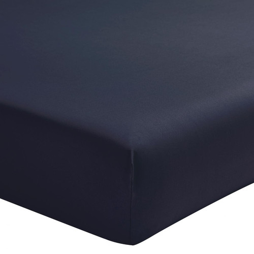 Essix - Drap-housse uni 1 ou 2 personnes percale de coton ESSIX - Bleu - Draps housse 80 x 190 cm