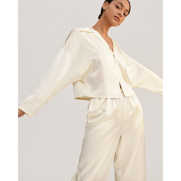 Jasmine Pyjama à enfiler en soie blanc Ensembles et pyjamas femme
