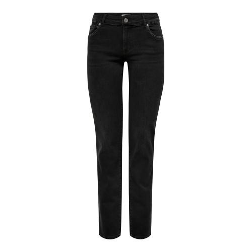 Only - Jean coupe droite braguette zippée taille moyenne noir - Only