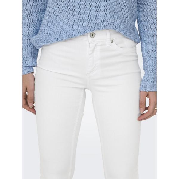 Jean flared taille moyenne blanc en coton Bella Only