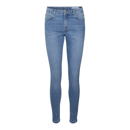 Vero Moda - Jean skinny fermeture à boutons et à glissière taille moyenne bleu - Jean taille normale femme