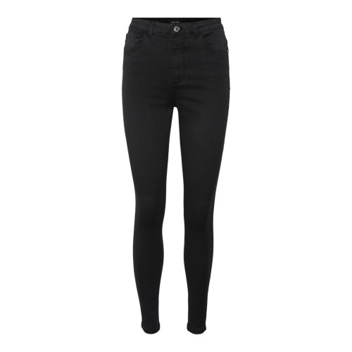 Vero Moda - Jean skinny taille haute noir en coton Nola - Toute la mode