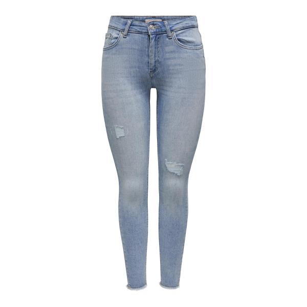 Jean skinny taille moyenne bleu en coton bio Ines Only Mode femme