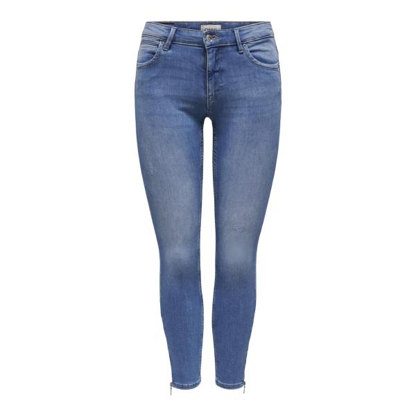 Jean skinny taille moyenne bleu en coton bio Ria Only Mode femme