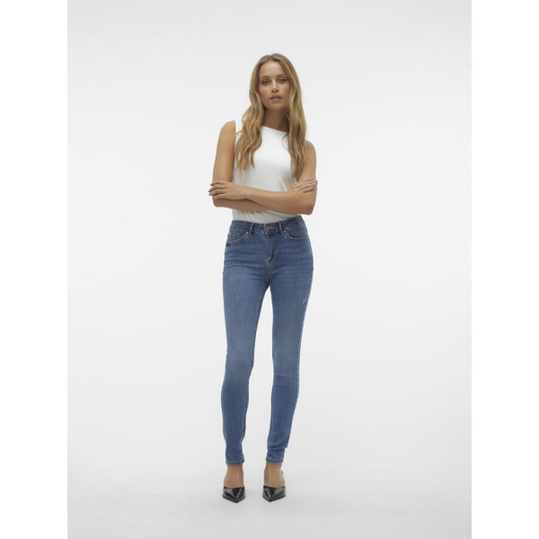 Jean skinny taille moyenne bleu moyen en coton Ana Vero Moda Mode femme