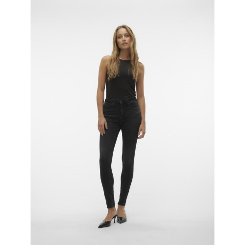 Vero Moda - Jean skinny taille moyenne noir - Toute la mode