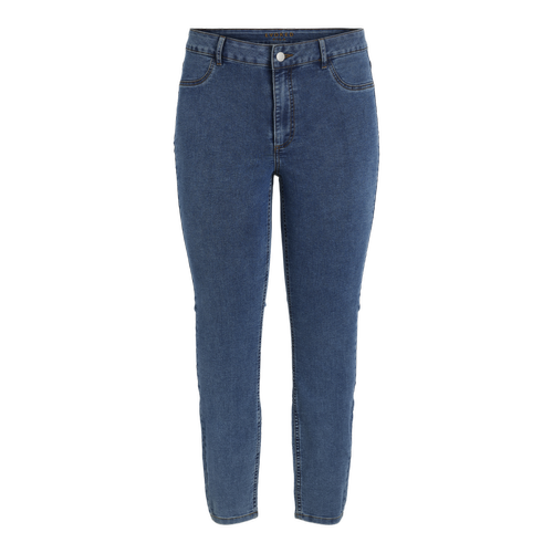 Vila - Jegging bleu moyen à fermetures zippée - Jeans bleu