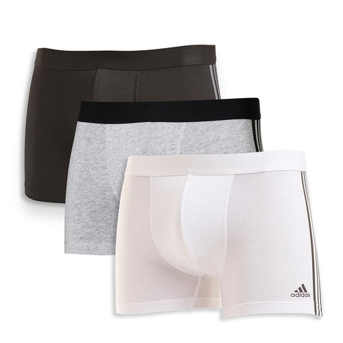 Adidas Underwear - Lot de 3 boxers homme Active Flex Coton 3 Stripes Adidas - Caleçon / Boxer homme
