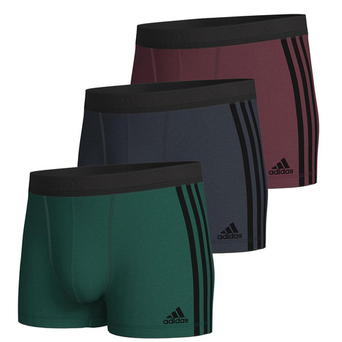 Adidas Underwear - Lot de 3 boxers homme Active Flex Coton 3 Stripes Adidas - Puma vert