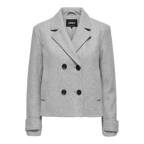 Only - Manteau col à revers col à revers gris clair - Nouveautés manteaux femme