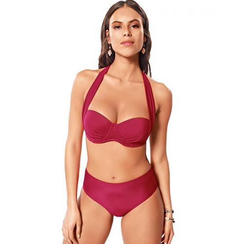 Venca - Midi bikini briefs doublure avant-multicolore - La mode grande taille femme
