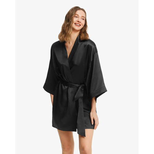 LilySilk - Mini peignoir en soie brillante pour femme - Pyjamas femme et lingerie de nuit