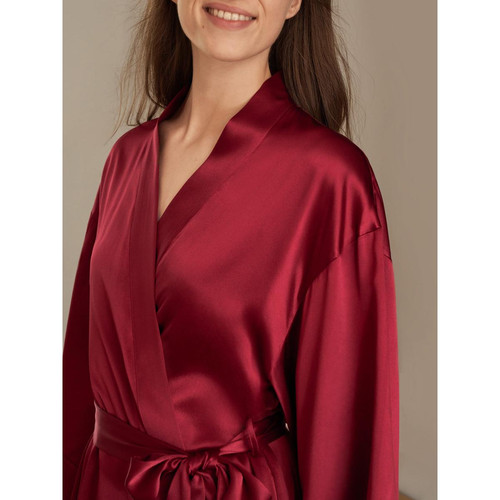 Mini peignoir en soie brillante pour femme rouge Ensembles et pyjamas femme