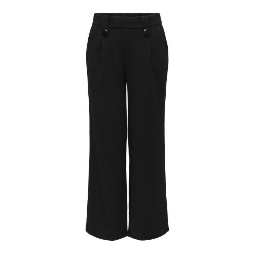 Only - Pantalon à jambe large fermeture par bouton noir - Toute la mode