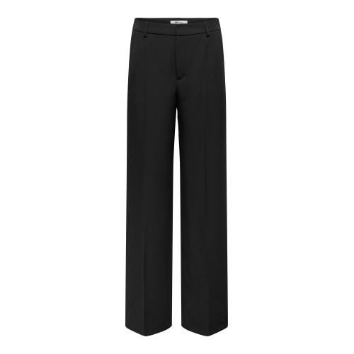 Only - Pantalon à jambe large taille haute noir - Only