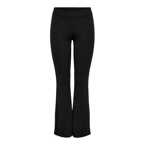 Only - Pantalon à jambe large taille moyenne noir - Only