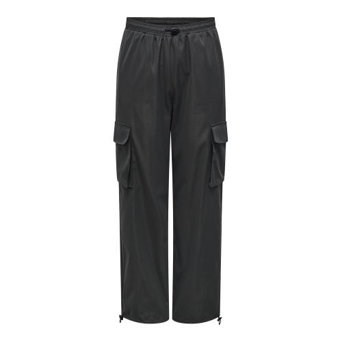 Only - Pantalon cargo fermeture à cordon taille haute gris foncé - Nouveautés