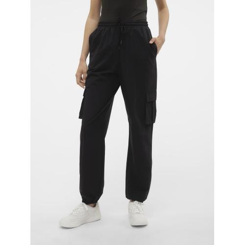 Vero Moda - Pantalon cargo fermeture à cordon taille haute noir - Nouveautés pantalons femme