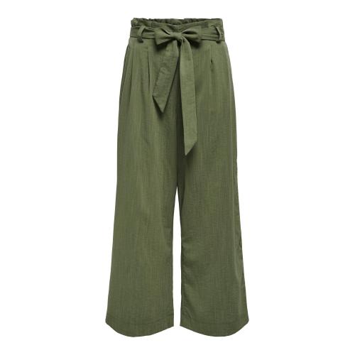 Pantalon paperbag vert en viscose Rhea Only Mode femme