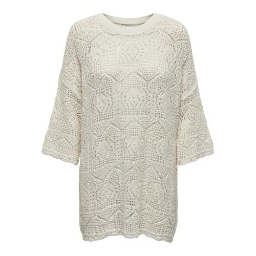 Only - Pull en maille col rond col rond blanc - pulls coton femme
