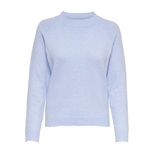 Only - Pull en maille col rond col rond bleu - Vetements femme