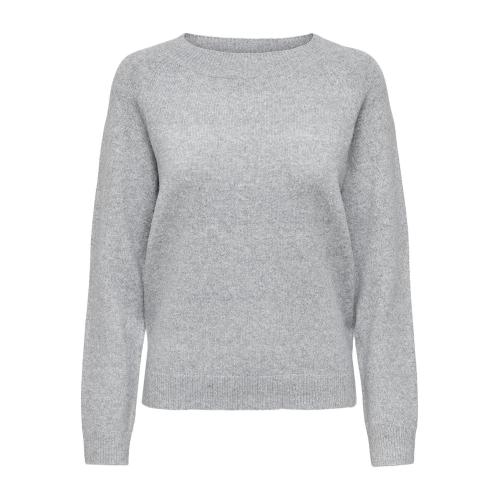 Only - Pull en maille col rond col rond gris clair - Toute la mode