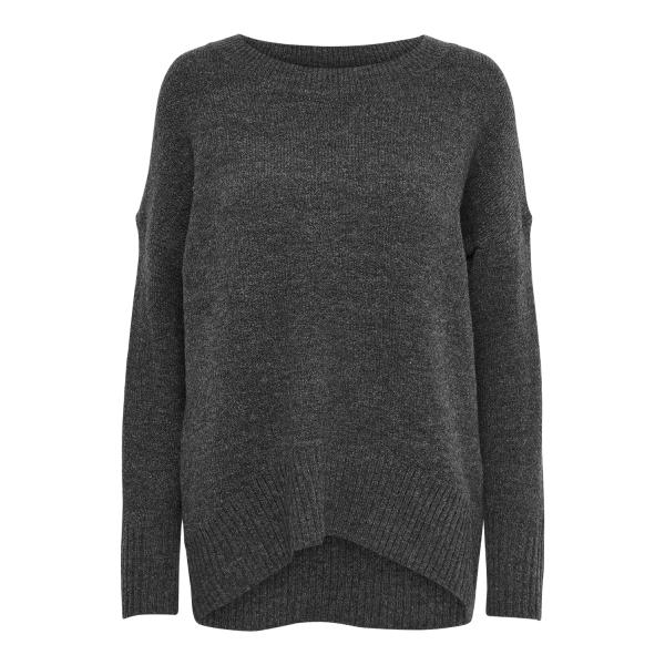 Pull en maille col rond col rond gris foncé Willa Only Mode femme