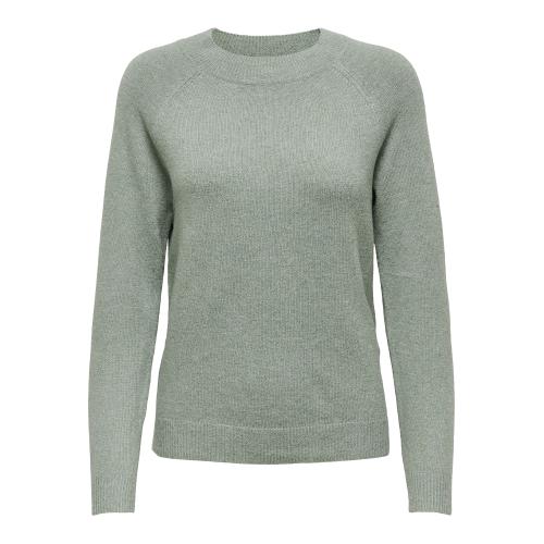 Only - Pull en maille col rond col rond gris moyen - Vetements femme vert