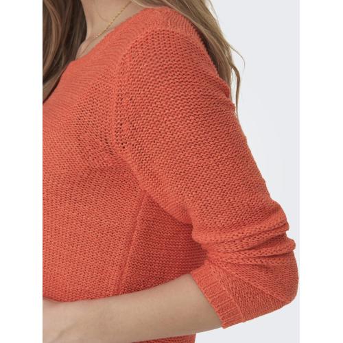 Pull en maille col rond col rond orange Ode Only