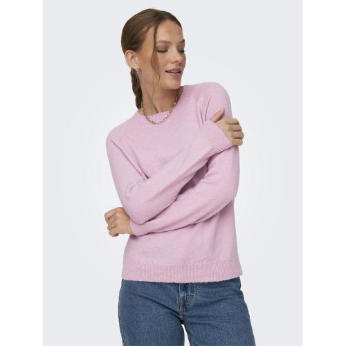 Pull en maille col rond col rond violet Amy Only