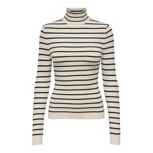Only - Pull en maille col roulé col roulé blanc - Pull femme