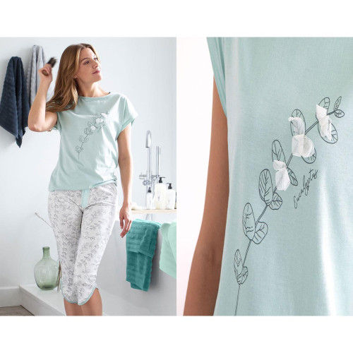 Becquet - Pyjama femme eucalyptus - DODO HOMEWEAR - Homewear et Lingerie de Nuit