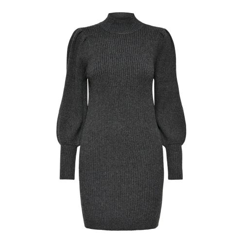 Only - Robe en maille manches longues gris foncé - Only