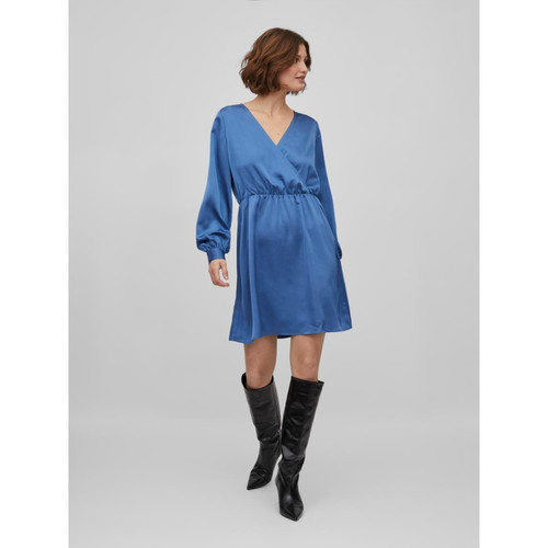 Vila - Robe longue bleu moyen Zoe - Toute la Mode femme chez 3 SUISSES