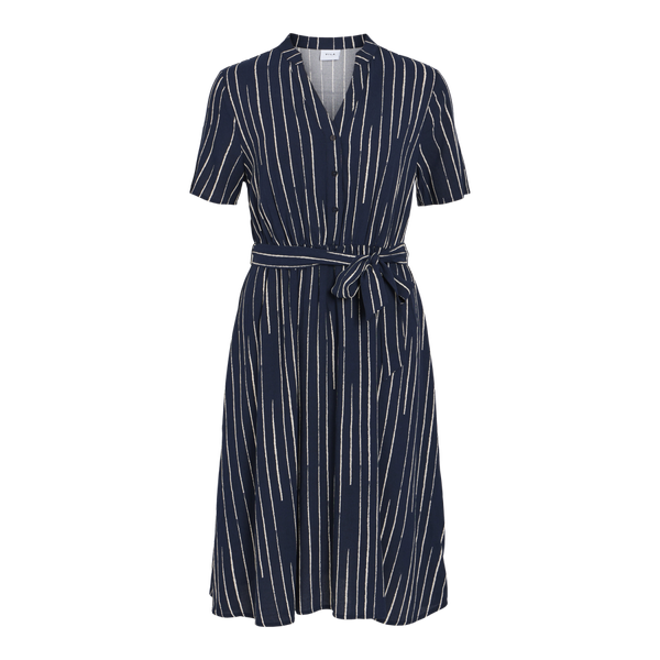 Robe longue chemise bleu foncé en viscose Vila Mode femme
